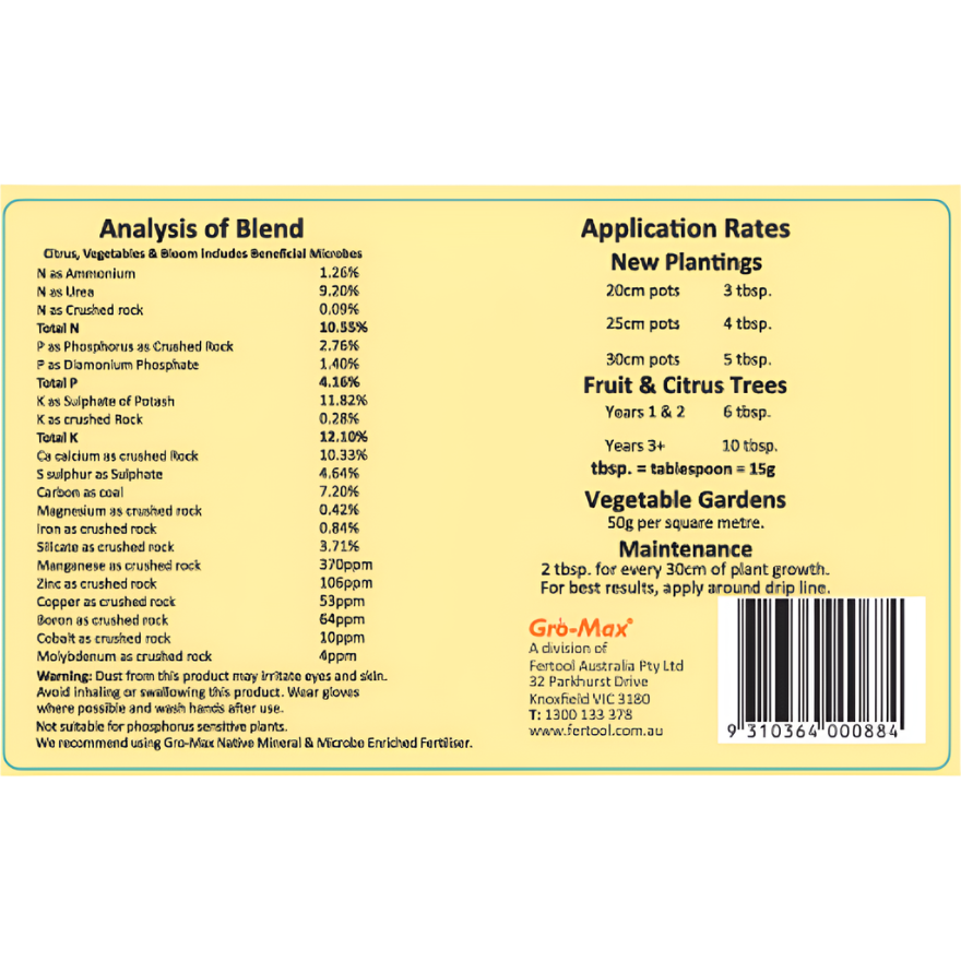Gro-Max™ Citrus, Vegetables and Bloom