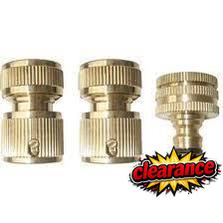 CLEARANCE - RYSET GW150 Premium 12mm 3 Piece Brass Fitting Set